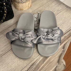 Elegant Gray Slide Sandals